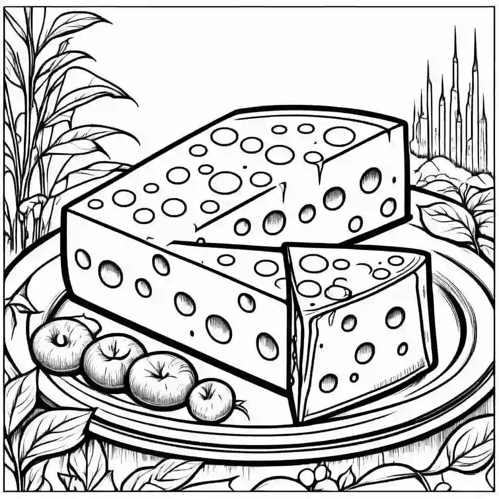 Cheese coloring pages